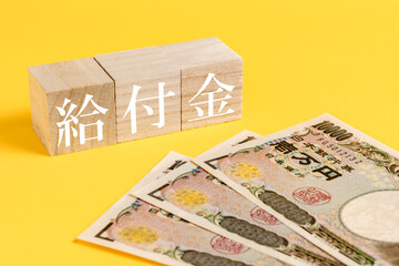 給付金　3枚の一万円札
