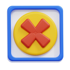 Obraz premium 3D rendering Close Icon Object