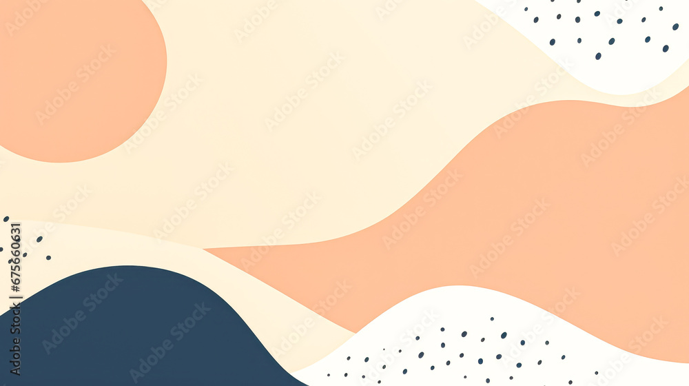 Poster abstract background with waves and dots.