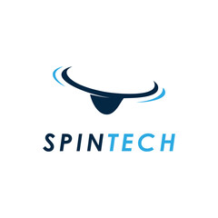Spin tech logo icon. Spin world simple creative vector illustration