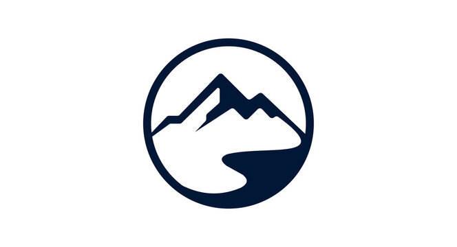 mountain circle logo template vector