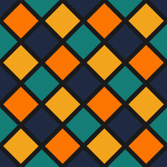 Seamless pattern with colorful squares and black background