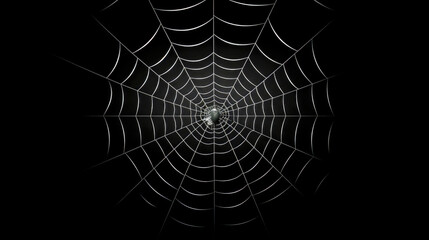 Spider web on black background.