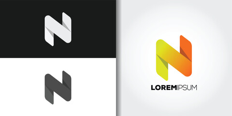 letter n logo set