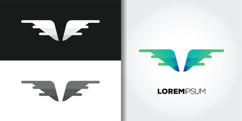 wings logo set
