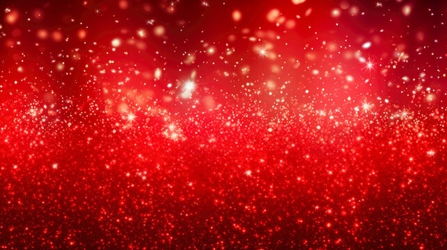 Abstract red bokeh background. Christmas and New Year concept.