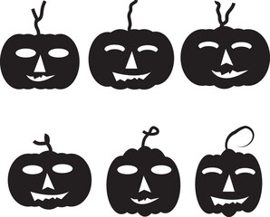 Halloween scary pumpkin vector collection, a Set of Halloween pumpkin illustration, Flat style vector spooky creepy pumpkin Bundle