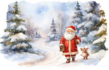 Naklejka na ściany i meble Santa Claus cartoon illustration