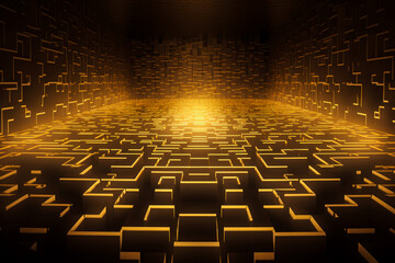 Obraz premium volumetric labyrinth of luminous lines