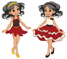Fantasy Party Princess Dress for Girl Cartoon Characters