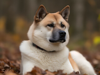 portrait of a akita dog