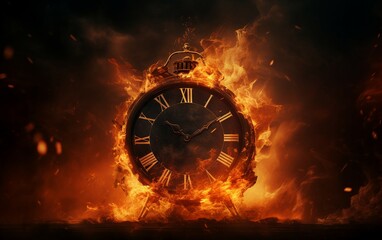 Blazing Timepiece on fire