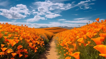 Orange County California Poppies Super Bloom
