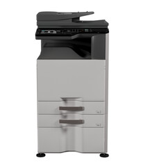 The photocopier or photocopy machine. Office multifunction printer Isolated