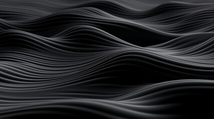 Abstract futuristic dark black background with wave design Realistic 3D wallpaper with luxury flowing lines. Elegant backdrop for poster, websites, brochures, banners, apps, etc. - obrazy, fototapety, plakaty