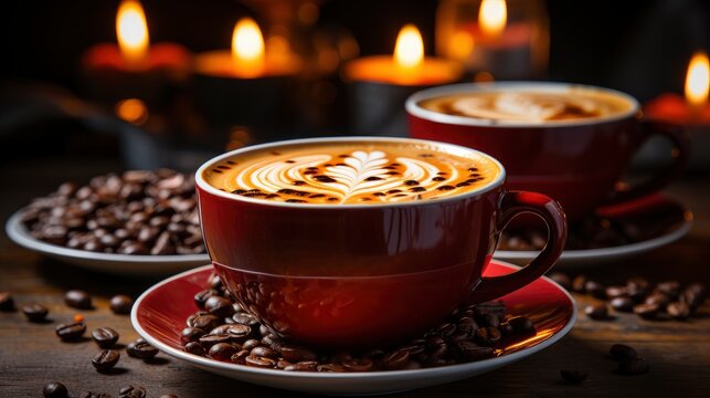 Cup Coffee Candle On Rustic Wooden, Gradient Color Background, Background Images , Hd Wallpapers