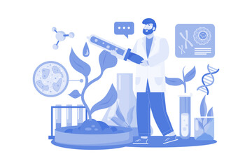 Biological Engineer Illustration concept on white background