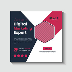 Digital marketing agency instagram post and social media banner template