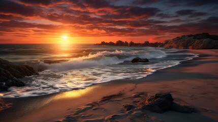 Naklejka premium Sunset beach-This photo made by hdr technic
