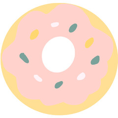 cute cartoon Hand drawn colored of simple decorative elements.