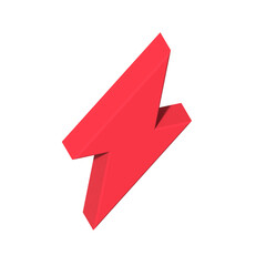 Bolt icon red color 3d symbol
