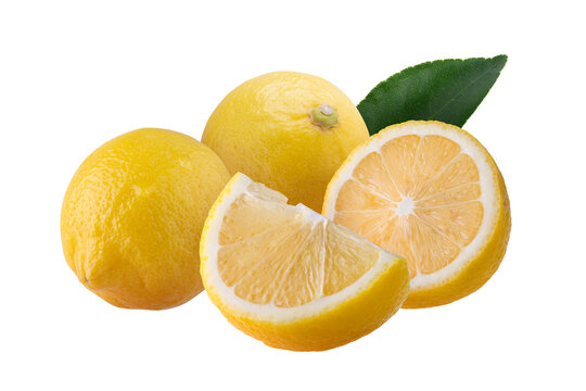 Slice Lemon fruit isolated on a transparent background