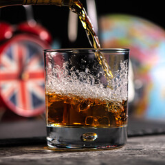 Composition with glasses and drinks