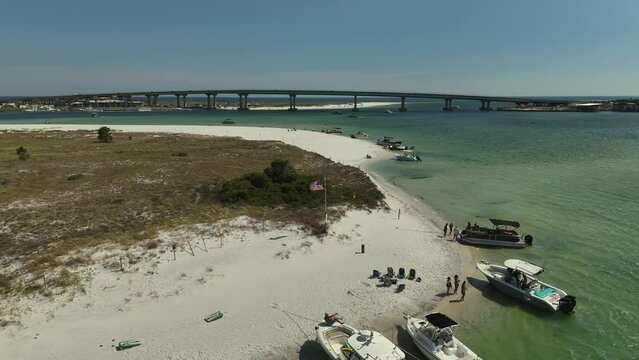 Aerial reverse reveal of Orange Beach Alabama
