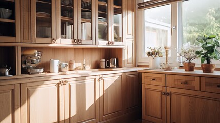 home interior design detail creative ideas concept kitchen design with natural wood finishing material beautiful kitchen cosy comfort home country interior style kitchen daylight