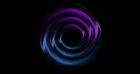 Animation of colourful light trails forming circles on black background