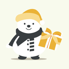 Cartoon cute snow man illustration for children