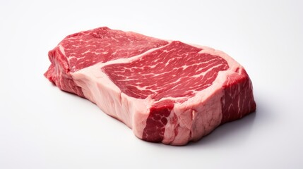 Obraz premium A Wagyu steak on a white isolated background.