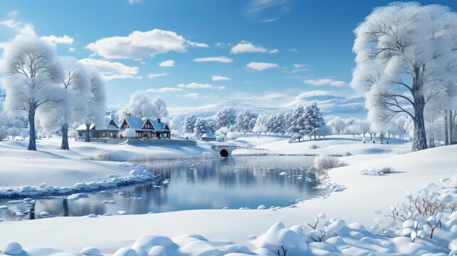 Winter Landscape Snow Covered Bymarka Nature, Gradient Color Background, Background Images , Hd Wallpapers