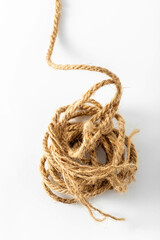 hemp rope on white background