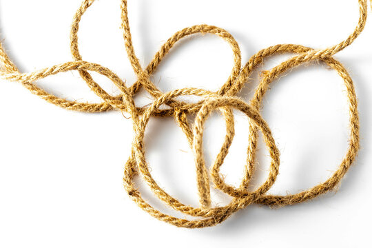 hemp rope on white background