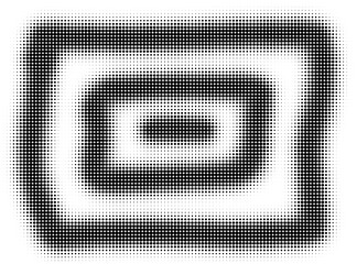 Abstract halfton texture in black and white. A chaotic dance of dots. Monochrome background