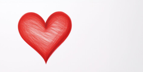 A hand-drawn red heart with pencil strokes, symbolizing love and passion, perfect for romantic occasions, Valentine's Day graphics, and expressive designs in cards and personal projects.