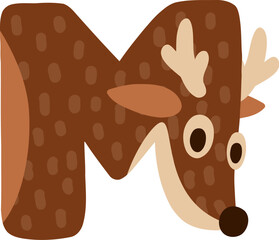 Antler Alphabet Letter M