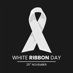 Vector graphic of White Ribbon Illustration suitable for white ribbon day - obrazy, fototapety, plakaty