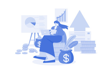 Business Financial Growth Illustration concept on white background