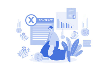 Business Dealing With Financial Loss Illustration concept on white background