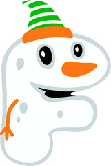 Snow Man Letter F