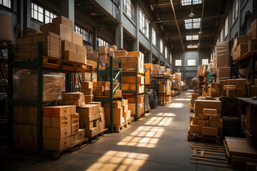 warehouse with boxes