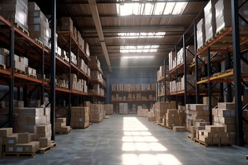 warehouse with boxes