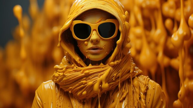 Knitted Orange Sweater Scarf On Yellow, Ultra Bright Colors, Background Images , Hd Wallpapers