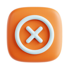 Fototapeta premium cancel 3D Button Illustration