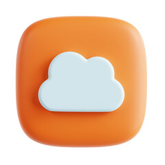 cloud 3D Button Illustration