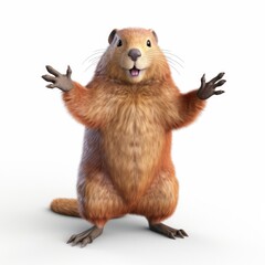 Beaver cartoon character - obrazy, fototapety, plakaty