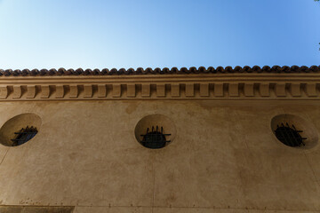 Details from exterior of old synagogue in jewish distinct, Toledo, Spain