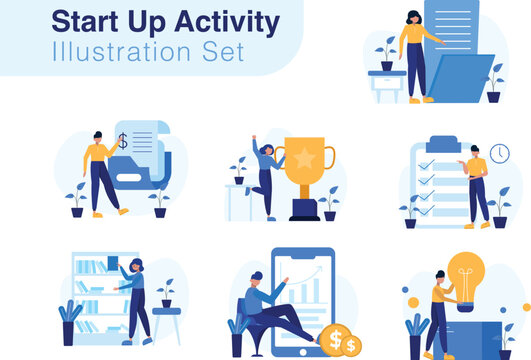 Start Up Activity Illustration Set
